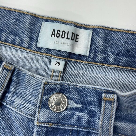 Agolde 90s Mid Rise Jeans Womens Size 28 Baggy Ankle - Picture 3 of 12